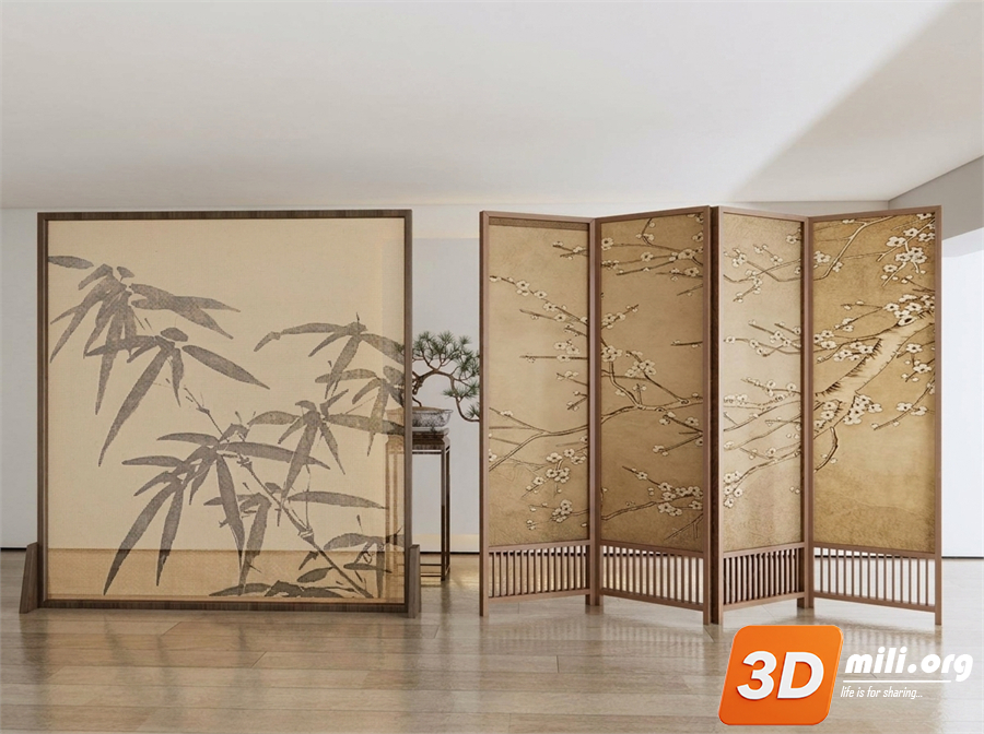 Folding screen Skp Files 